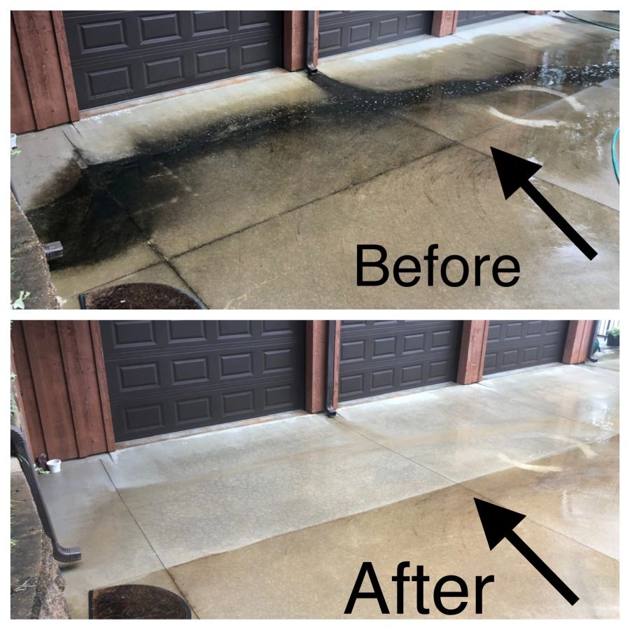 Before and after: a driveway and garage apron